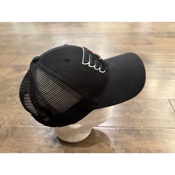 47 Brand Mens Black NHL Philadelphia Flyers “P”SnapBack Hat Baseball Trucker Cap - Picture 4 of 8